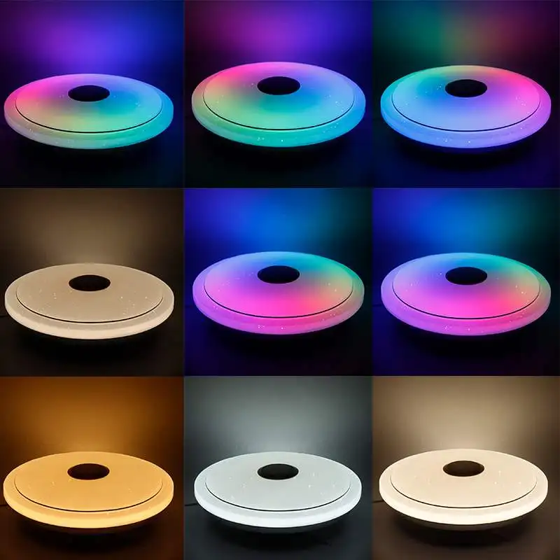 $46.60 300W 40cm Modern RGB Dimming LED Ceiling Light Remote/APP Intelligent Control bluetooth Speaker Music Light Smart Ceiling Lamp