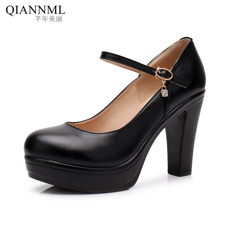 

Top Quality Women's Platform Pumps Spring 2022 Breathable Split Leather Shoes Woman High Heels Office Prom Shoes Plus Size