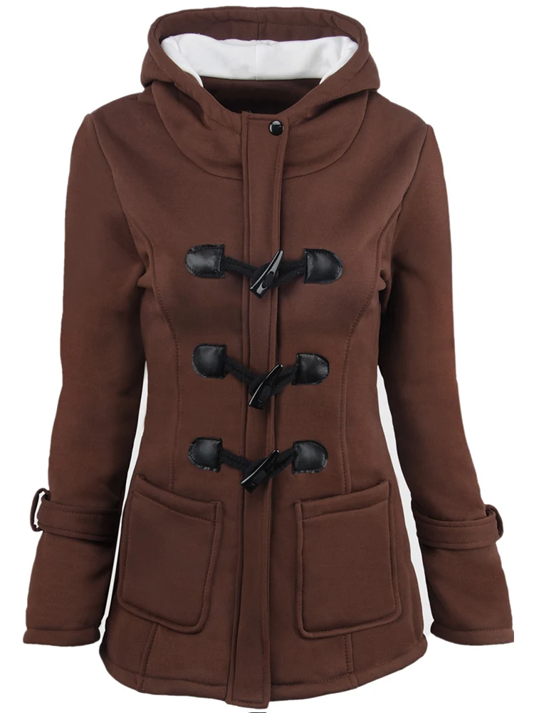 Fitaylor 2020 Новое Осеннее женское хлопковое приталенное длинное пальто с капюшоном