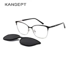 Солнцезащитные очки KANSEPT мужские и женские, 2 в 1, поляризационные, металлическая оправа для очков по рецепту, DP33108