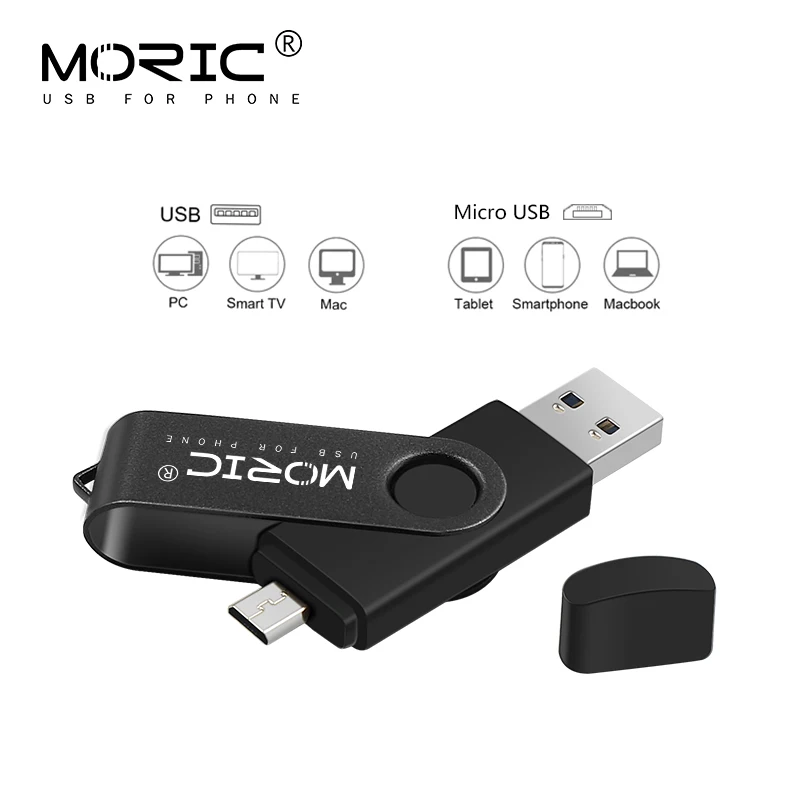 Флэш накопитель USB OTG вращающийся на 360 ° 64 ГБ 2 0 флеш для смартфона 4 8 16 32 128 микро usb
