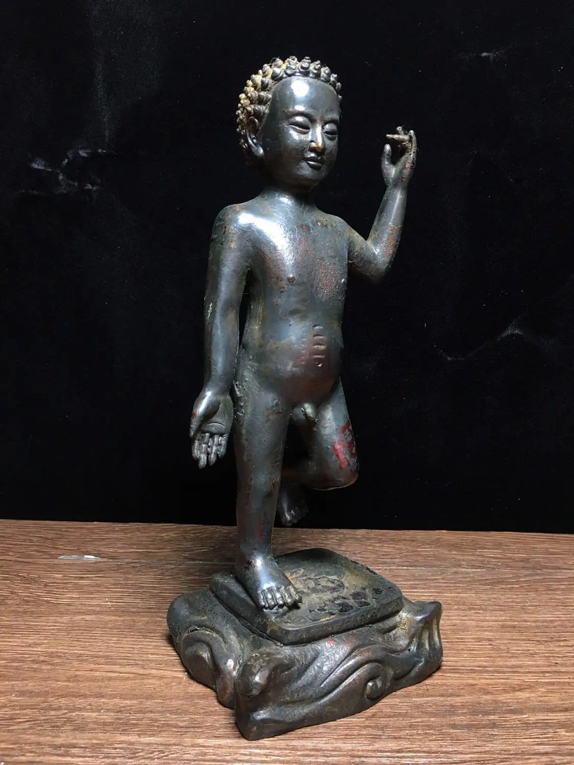 

Wedding 6" Tibet Buddhism Temple Purple Bronze Prince Buddha Baobao The Buddha Sakyamuni Buddha Statue Gautama Siddhartha