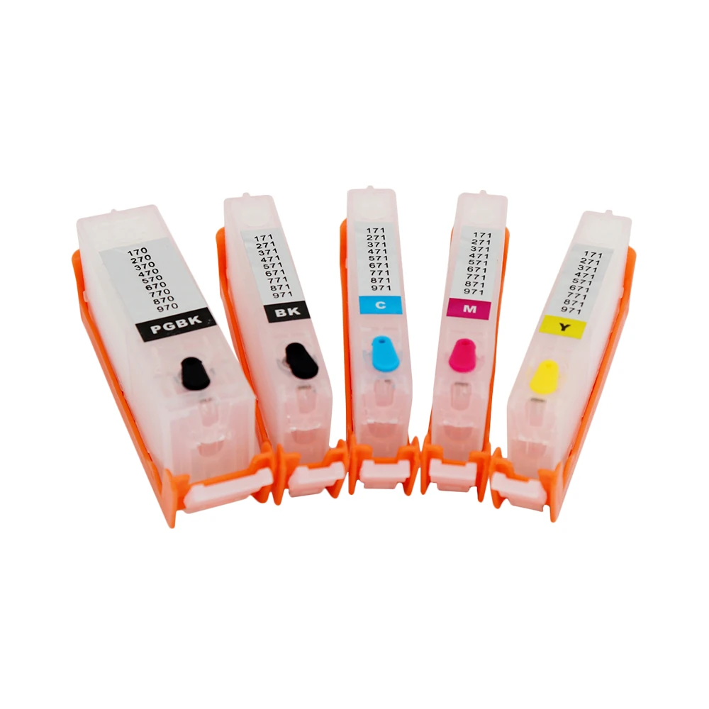 

OYfame 5 colors PGI-270XL CLI-271XL Refillable ink cartridges With ARC chips For Canon PIXMA MG5720 5721 5722 6820 6821 6822