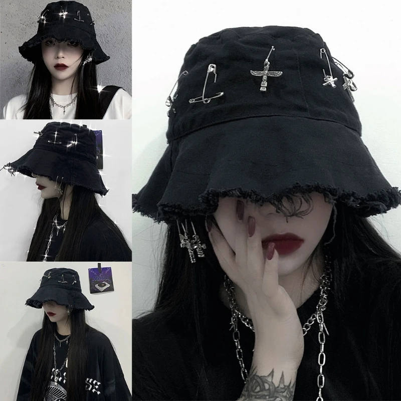 

Unisex Bucket Cap UV Protection Sun Hats Snug Fit All Day Wear Grunge Brim LX9E