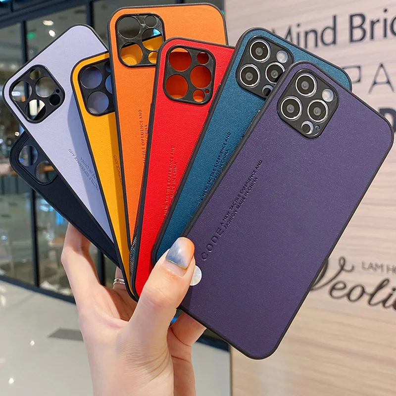 

Suitable for iphone13 plain leather case new 11promax creative XR all inclusive Apple 12 protective case XS