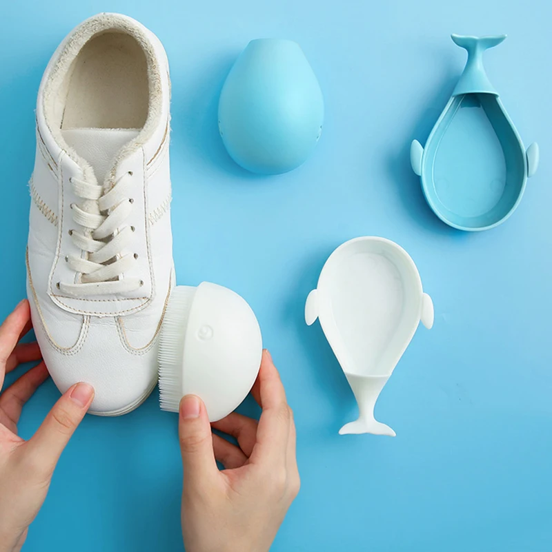 

1PC Household Cartoon Whale Shoe Brush with Lids Multi-function Cleaning Tool Shoe Cleaner Clothes Washing Brush Soft Hair Brush