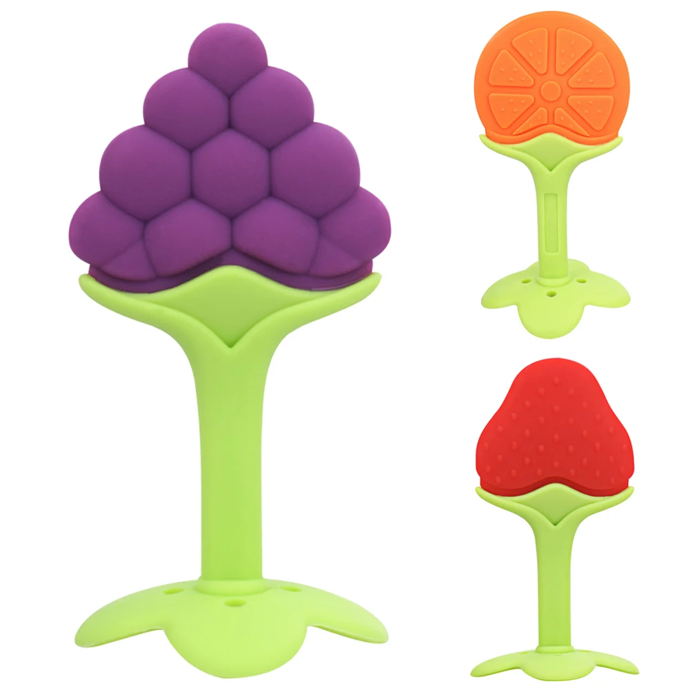 

Fruit Design Available Cute Silicone Teether Lovely Fruit Pattern Molars Silicone Baby Dental Burnisher Infant Dental Burnisher
