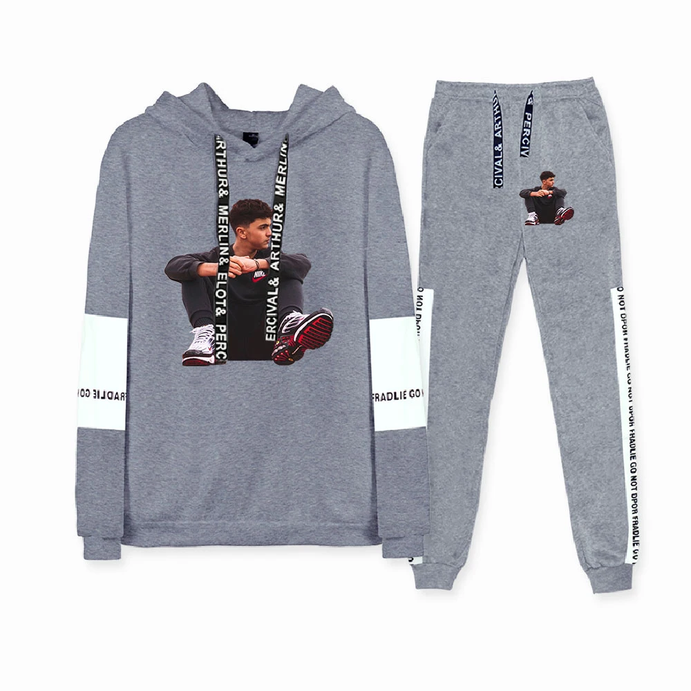 

Inoxtag Fashion two piece set Hoodies Patchwork Sweater mens Sweatshirt + Sweatpants womens Two Piece Set jogger pants pullover