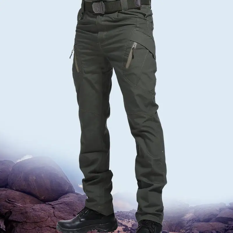 Men's Cargo Pants Tactical Pants For Men Multi Pocket Elastic Military Trousers Male Casual Autumn Spring Slim Fit Pant 5XL 2021