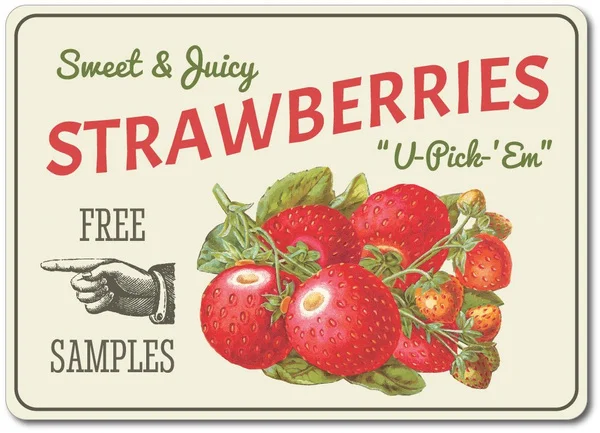 

Vintage Retro Metal Tin Sign Sweet Strawberries Outdoor & Home Bar Kitchen Club Wall Decor Sign