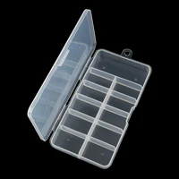 1pc nail art false tips container rectangle transparent storage box glitter rhinestone beads jewelry container organizer case