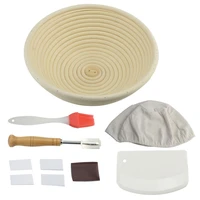 baking tool set handmade oval rattan basket bread arc curved knife dough banneton brotform bread proofing proving fermentation