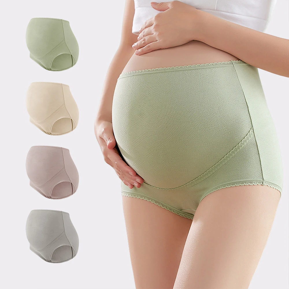 

Hollow pregnant women's panties, cotton crotch, summer high waist belly support shorts, antibacterial pregnancy briefs