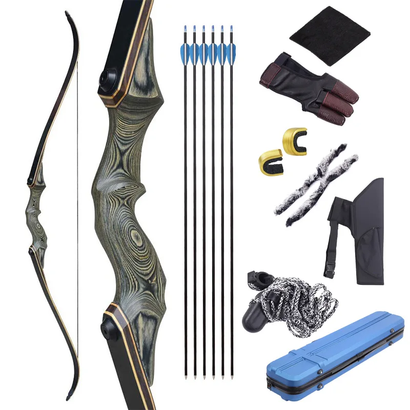 

Традиционный Рекурсивный лук 30-55bls, 60 дюймов, стрельба из лука, черный охотник, уличный Рекурсивный лук для охоты, стрельбы из лука с деревянн...