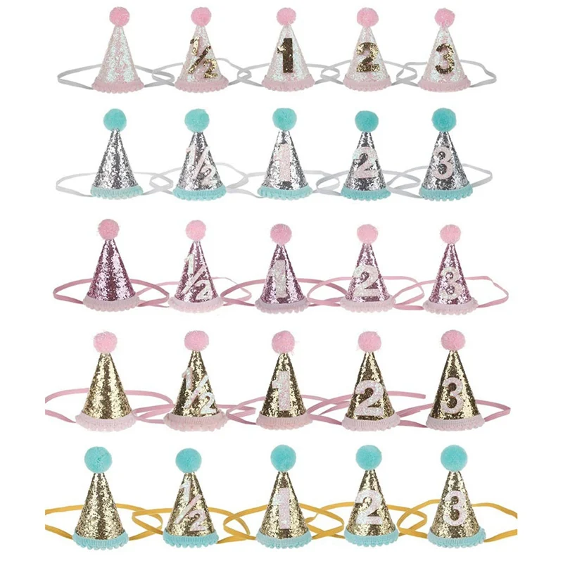 

Birthday Party Hats Crown Newborn Creative Headband 1 2 3 Year Number Priness Birthday Hat Baby Hair Accessory Party Supplies