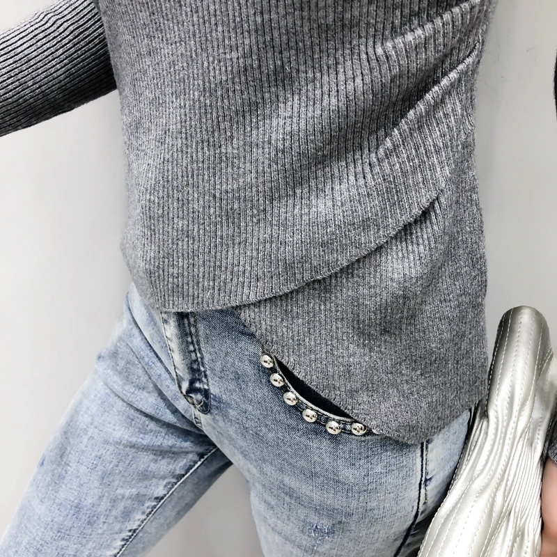 

Real shot 2020 v-neck bottoming sweater women wear thick pullover sweaters on the outside