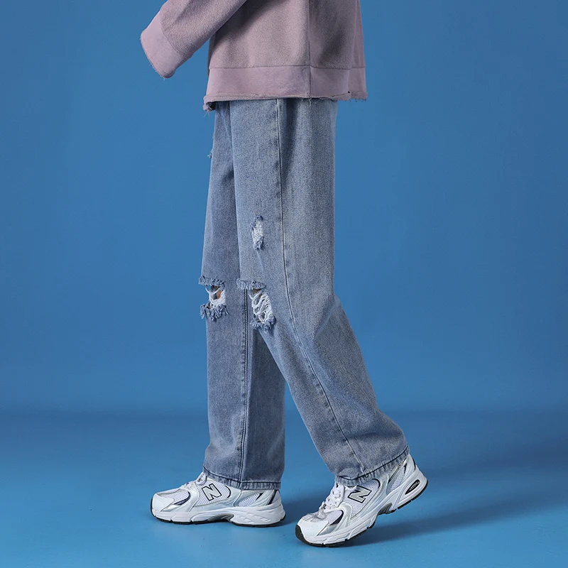 Джинсы с прорехами штаны для мужчин 2021 Новая мода на каждый день в японском ретро