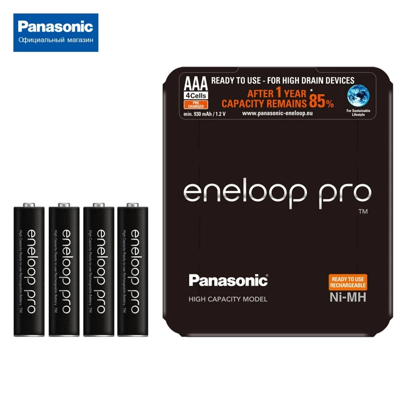 Аккумуляторы Panasonic eneloop pro (AAA) BK 4HCDE/4LE 1299 мАч Ni MH 4 шт|Перезаряжаемые батареи| |