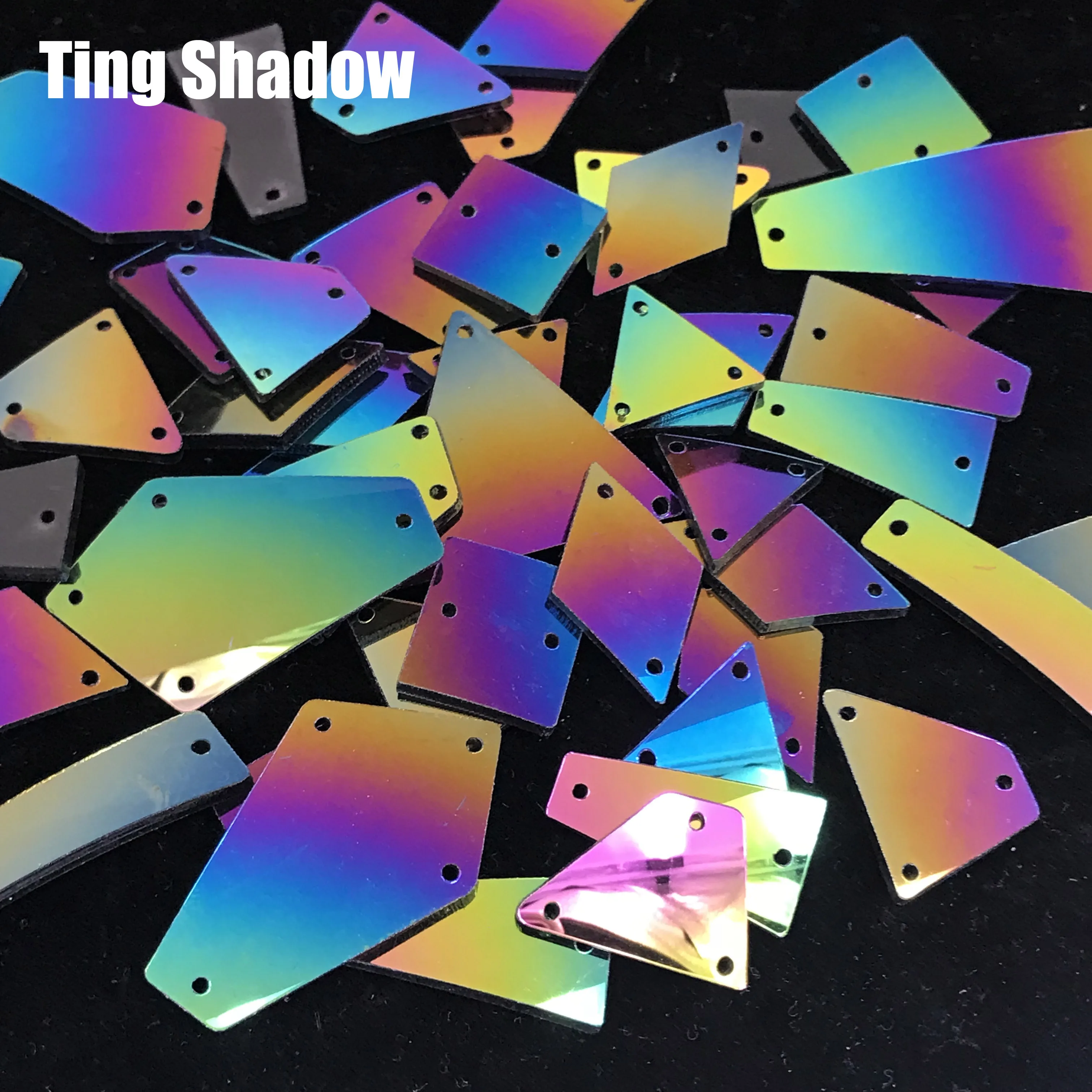 Смешанные размеры 20 шт Розовые Желтые синие акриловые зеркальные пришивные