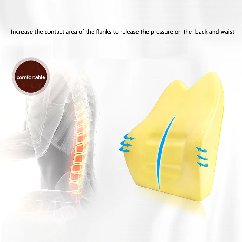 

Car Seat Lumbar Support Pillow Cushion Back Pillow Memory Cotton Lumbar Support For Office Chair Cushion For Car Auto Pillow