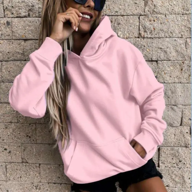 

2020 hot style fashion loose multi-color beautiful autumn/winter long sleeve pure cover hoodie blouse women