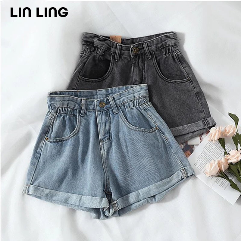 

Summer Woman Jeans High Waisted Denim Shorts Slim Short Mom Jeans Women Loose Plus Size Shorts 2020 Casual Sexy Short Pants