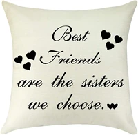 friendship gifts for teens sisters linen cushion case decorative home sofa chair pillow case birthday christmas pillowcase