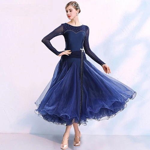 Royal blue Розовое Бальное Платье стандартное танцевальное платье размера плюс бальный танцевальный костюм красное танго платье Венский вальс платье Танго Костюм - Цвет: Royal blue