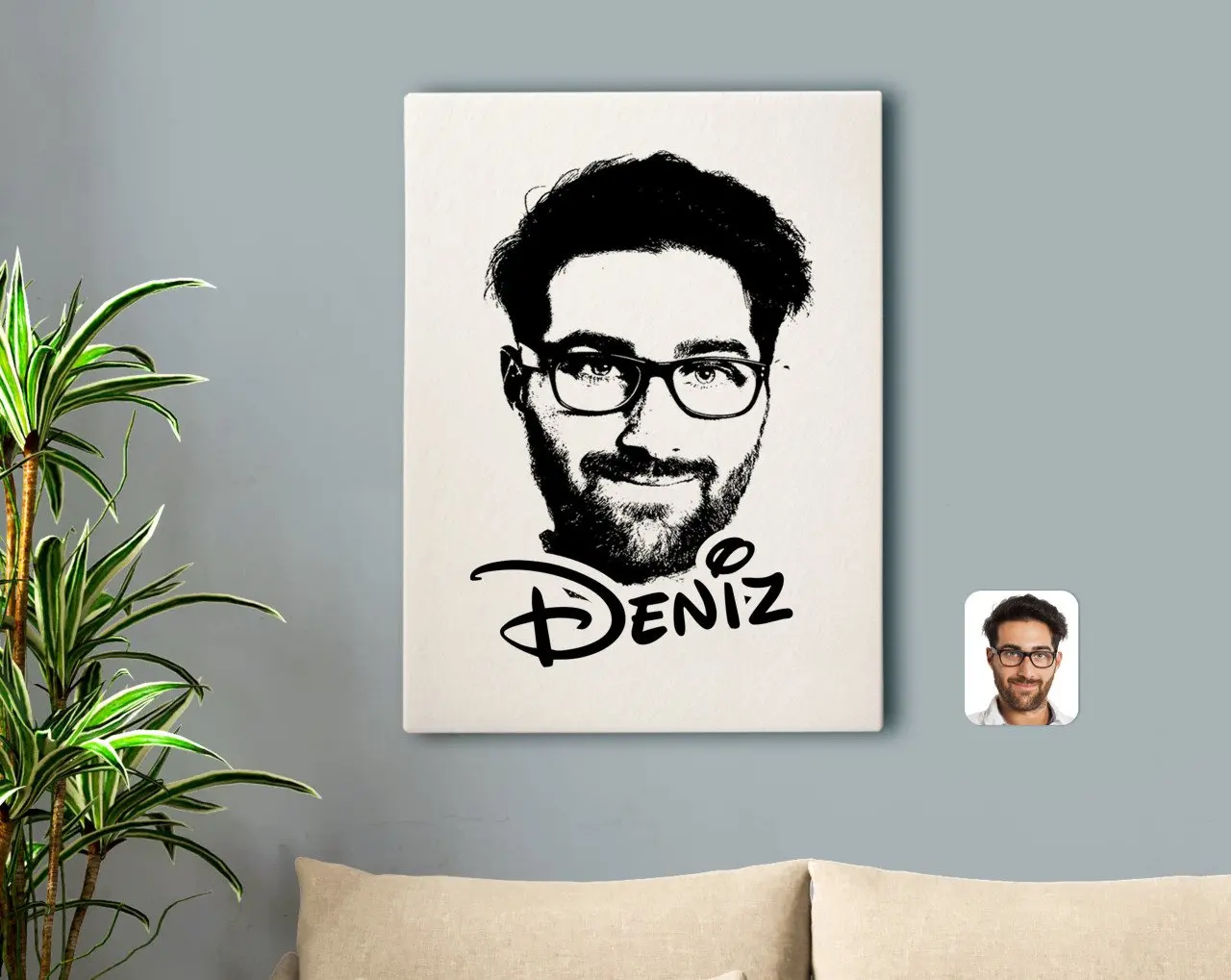 

Индивидуальный холщовый столик с силуэтами 50x70 см-1B