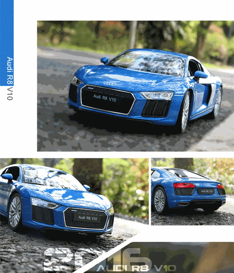 Welly 1:24 Audi R8 V10 TT автомобиль сплав модель автомобиля моделирование автомобиля украшение коллекция Подарочная игрушка Литье под давлением модель игрушка для мальчиков
