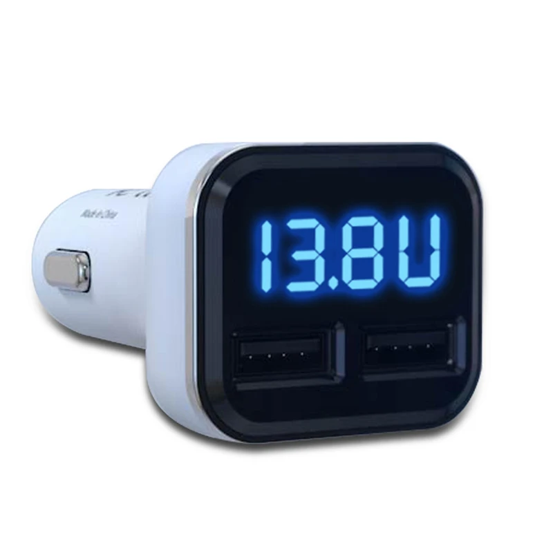 

Dual USB Car Charger 4.8A Adapter LED Display Fast Charging for iphone
