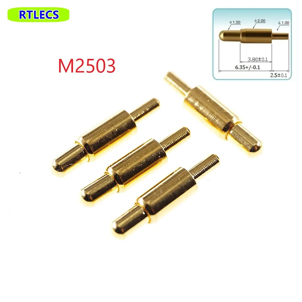 

100 Pcs Spring Loaded Contact Pogo Pin Connector Barrel Diameter 2.1 MM Through Holes PCB Height 6.35 Vertical 2.1X8.85