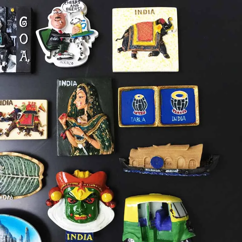 Магнитный сувенир на холодильник Индия Нью-Дели ступа тадж-махал Ганг река Гоа