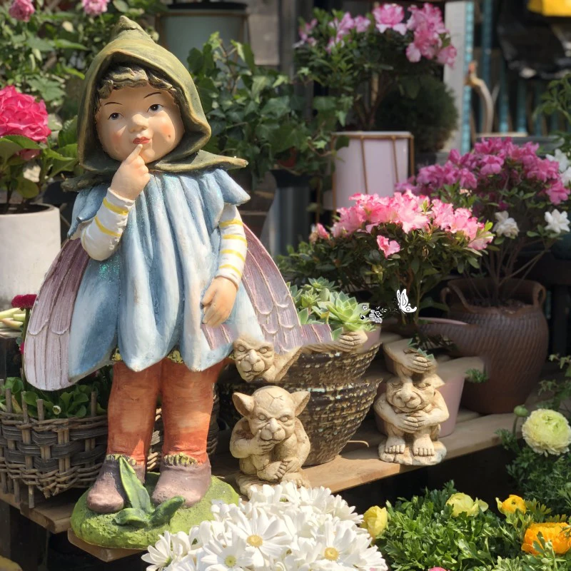 Садовые украшения в стиле ретро декоративные фигурки ангелов из смолы|Статуэтки