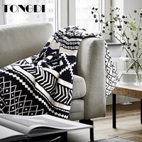 tongdi boho throw blanket soft warm fringed knitting wool blanket luxury pretty decor for cover couch sofa bed handmade sleeping