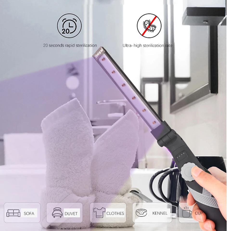 Ультрафиолетовый уф бактерицидный рабочий свет светодиодный фонарик USB