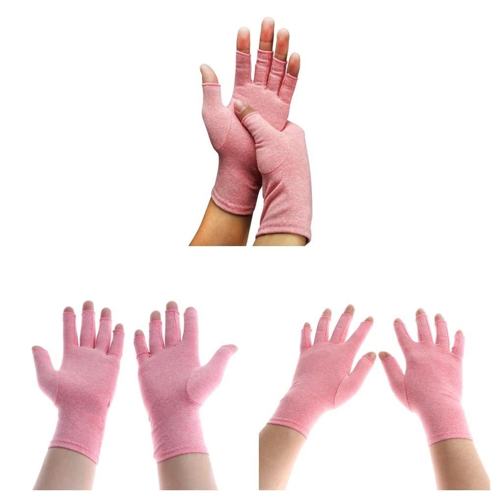 

2 Pairs Pink Arthritis Compression Gloves for Pain Swelling Relief for Women