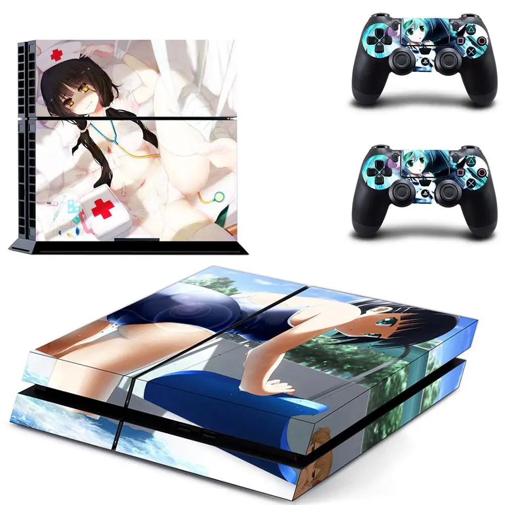 Аниме секс девушка Play станция 4 стикер s PS Виниловая наклейка для PS4 Pegatinas Adesivo