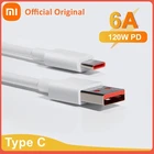 Оригинальный USB-кабель Xiaomi Тип C, зарядное устройство для телефона 6A, быстрая зарядка для Xiaomi Redmi Note 10 Mi 11, кабели 5A 3A PD 65 Вт 120 Вт 1 м