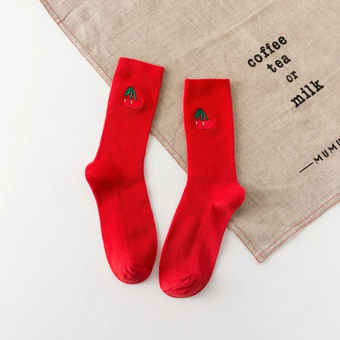 Забавные хлопковые носки для мужчин и женщин, разноцветные, арбузно-красные, носки в треугольники, 1 пара