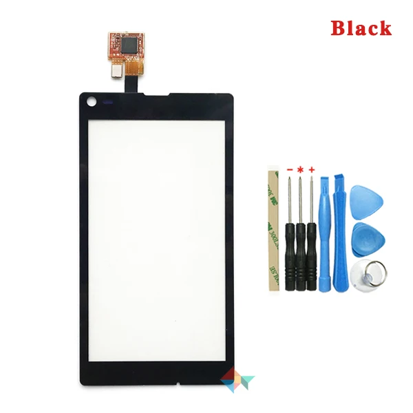 Высокое качество 4," для sony Xperia L S36h C2105 C2104 сенсорный экран дигитайзер Переднее стекло объектив сенсорная панель - Цвет: Black With Tool