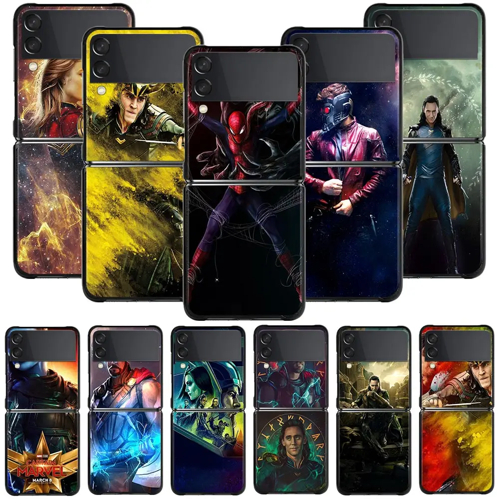 

Phone Case For Samsung Galaxy Z Flip3 5G Z Flip 3 5G z flip zflip3 Fundas PC Hard Coque Black Cases Thor loki Marvel