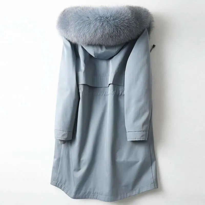 Женское пальто из натурального кроличьего меха подкладка зимняя куртка с