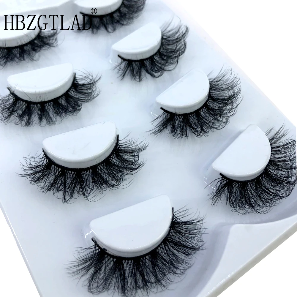 

New 4 pairs 3D mink false eyelashes natural makeup eyelash extension long cross volume soft fake eye lashes winged faux cils