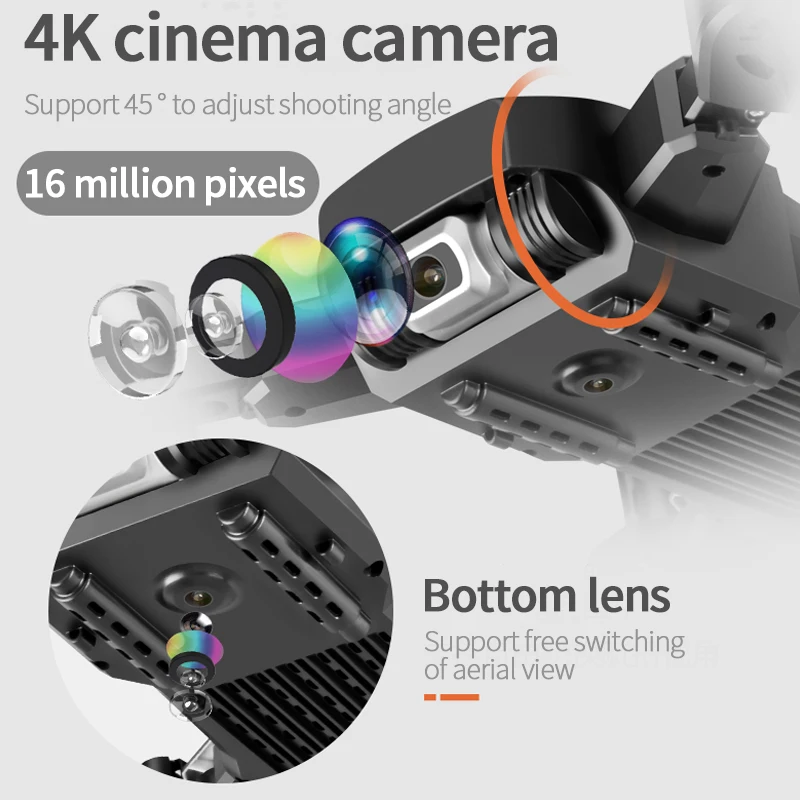 Новинка 2020 Дрон с широкоугольной камерой 4k HD 1080P WiFi fpv двойной | Игрушки и хобби