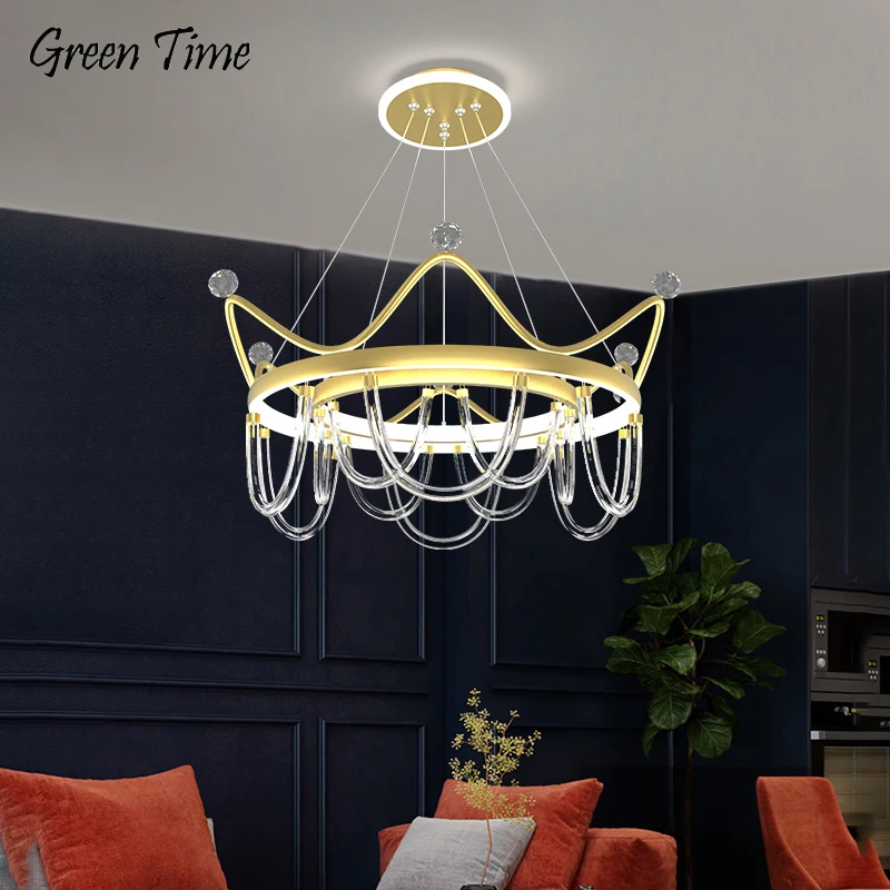 

Современная простая светодиодная люстра, комнатный светильник золотого цвета для гостиной, спальни, столовой, кухни, светильник щение для д...