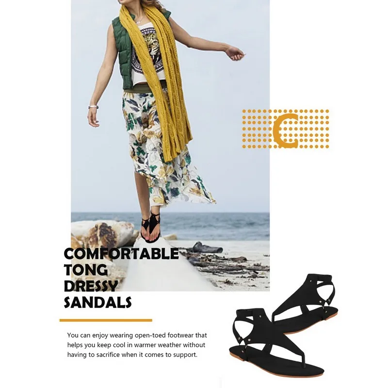 

Women Sandals Summer Outdoor Beach Flip-flop Sandals Solid Fashion Gladiator Sandals Flats Casual Ladies Shoes Dropshipping