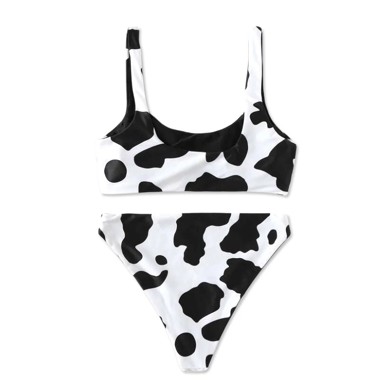 New Cow Print bra Swimwear Sexy Split Bikini Women summer Beach | Спорт и развлечения