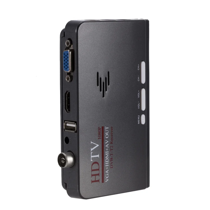 DVB-T DVB-T2 TV тюнер приемник T/T2 Box VGA AV CVBS 1080P HDMI-совместимый цифровой HD спутниковый