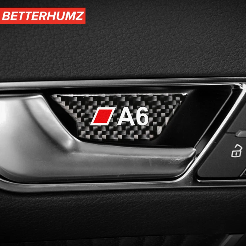 Автомобиль Стайлинг для Audi A6 c5 c6 углеродное волокно Дверная ручка Крышка дверная